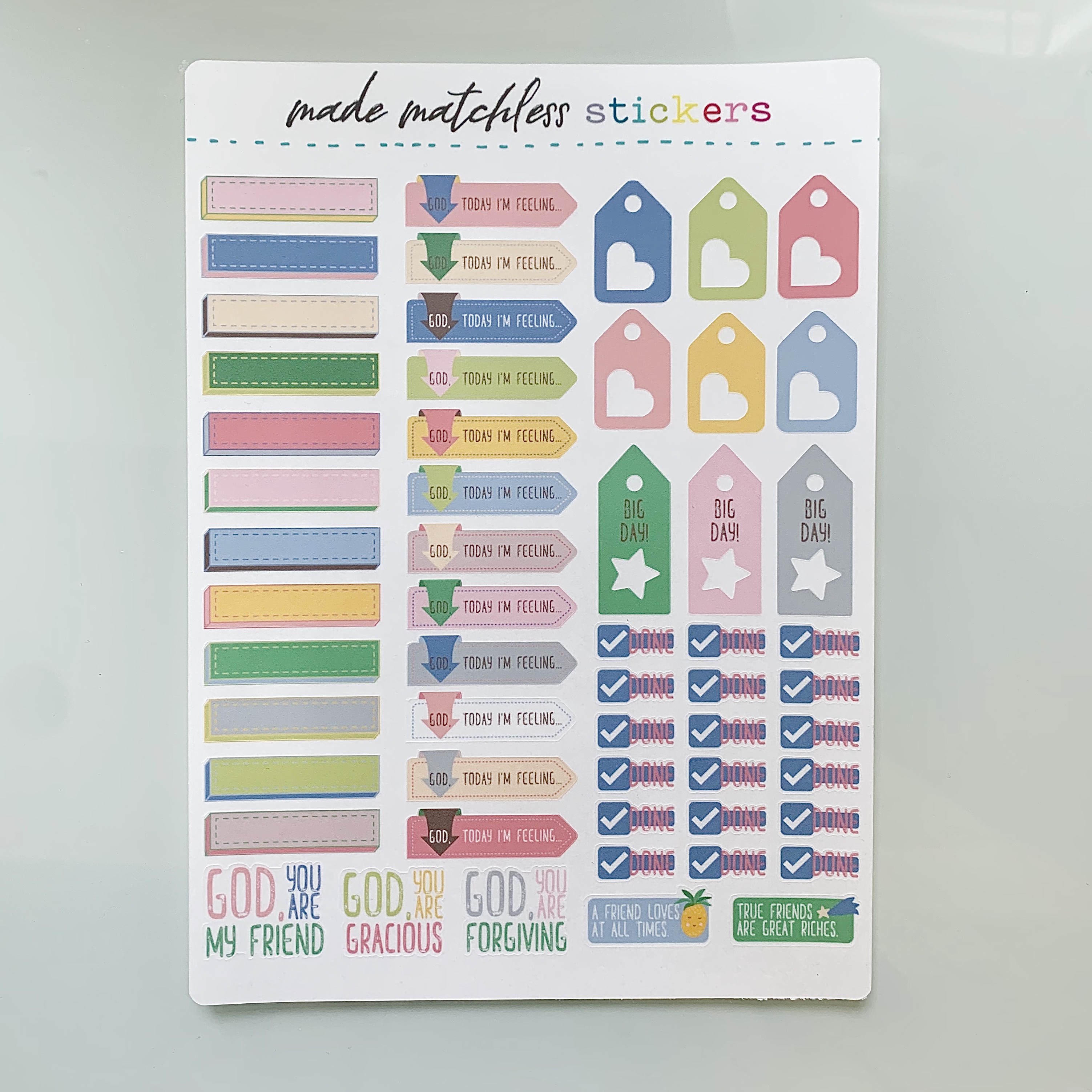 Planner-Prayer Journal Sticker Pack, Friendships - Made Matchless