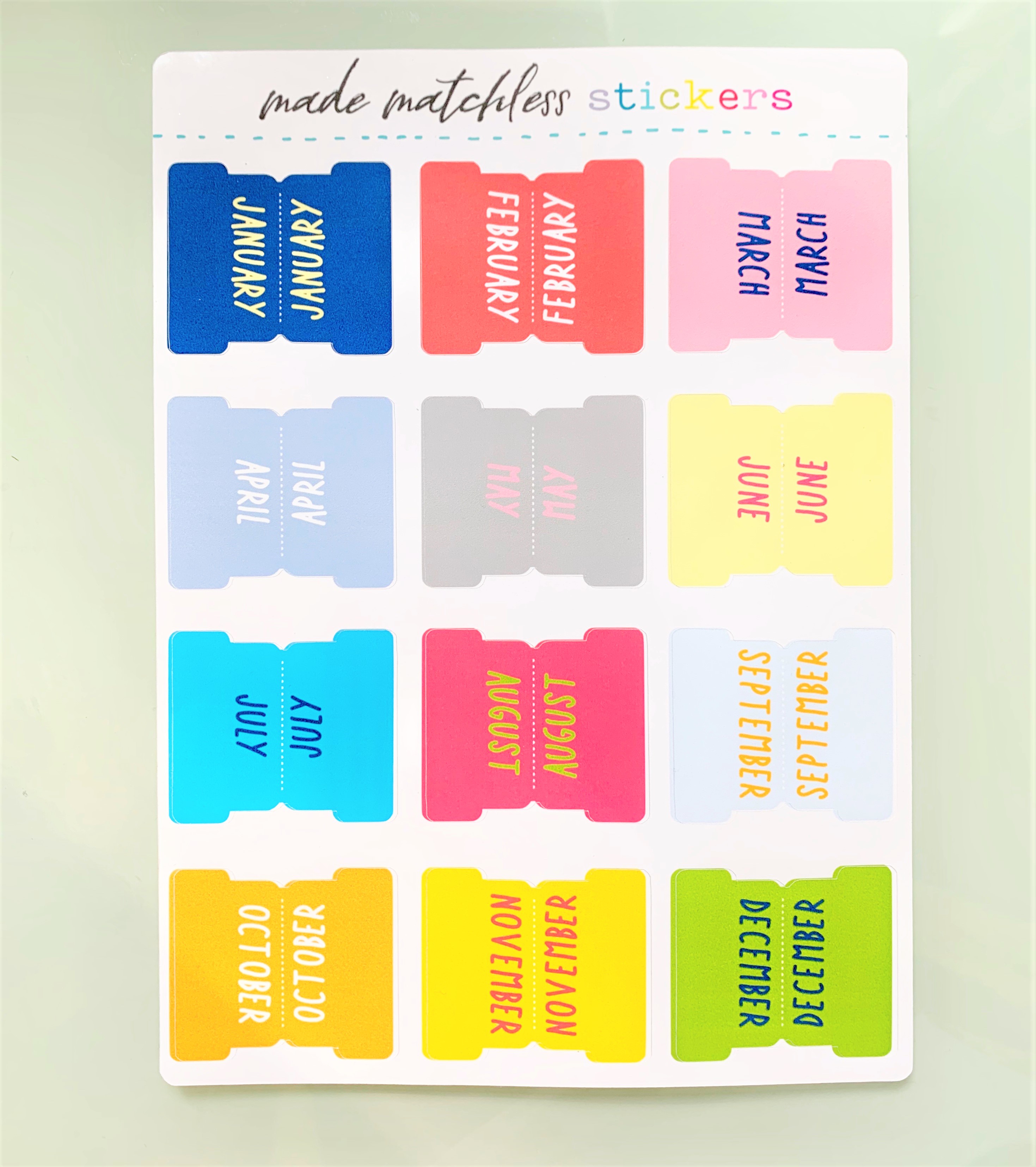 Month Stickers, Overview Stickers, Journal Stickers, Planner Stickers,  Journal Stickers, Months of the Year, Calendar Stickers, 002 -  Israel